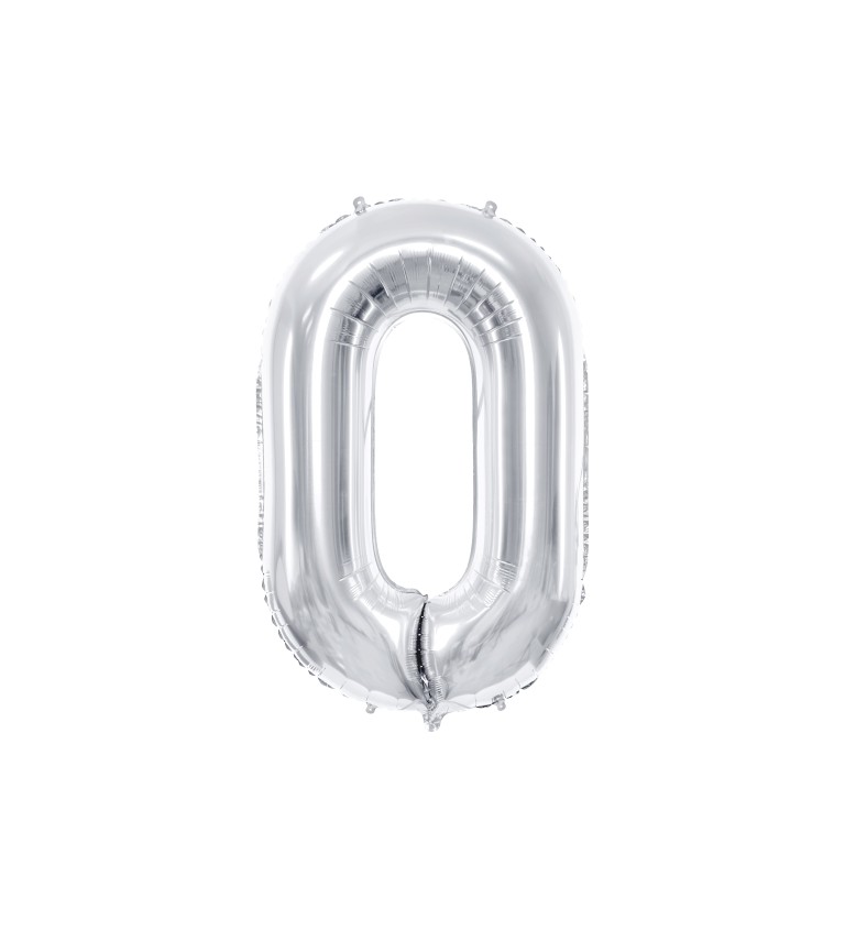 Fóliový stříbrný balónek - číslo 0