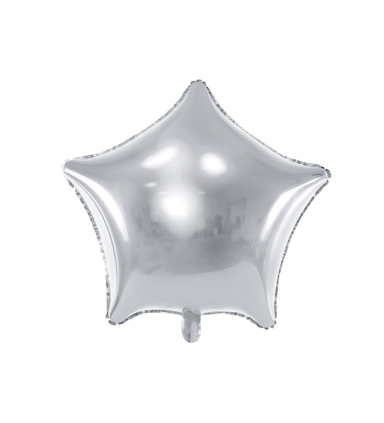 Fóliový stříbrný balónek - hvězda