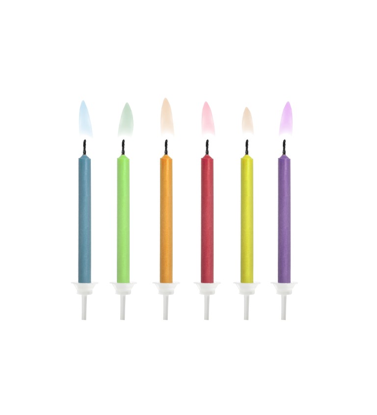Dortové svíčky - barevné plameny