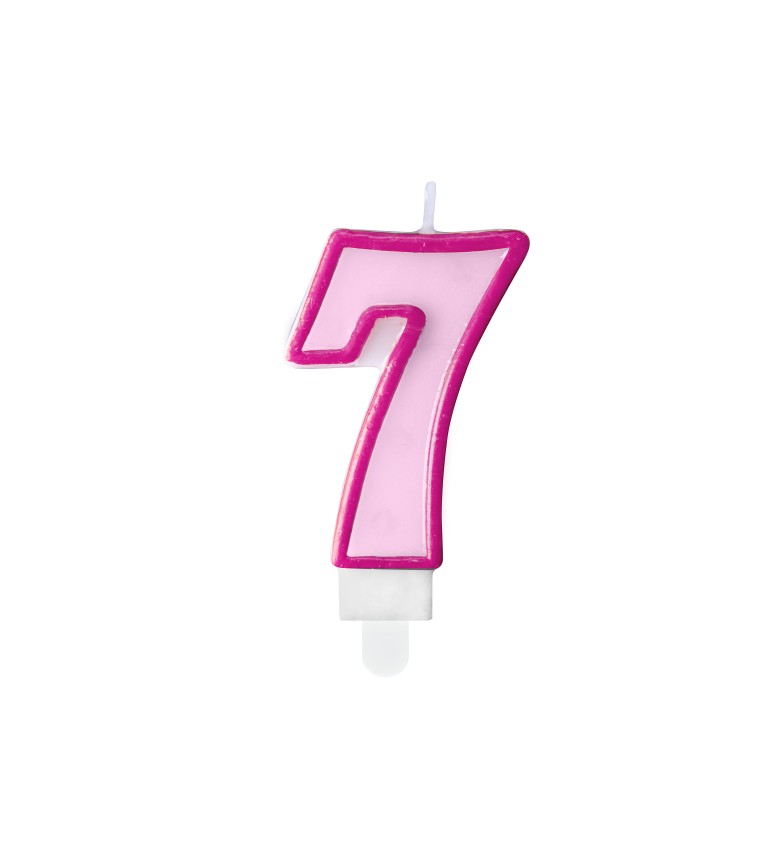 Růžová svíčka - číslo 7