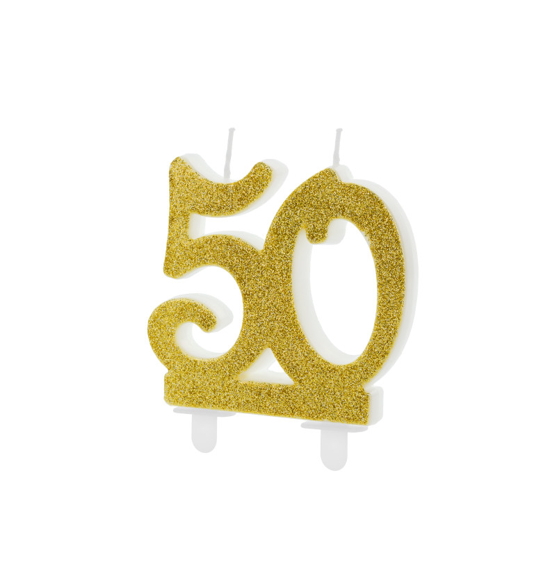 Svíčka - zlatá 50