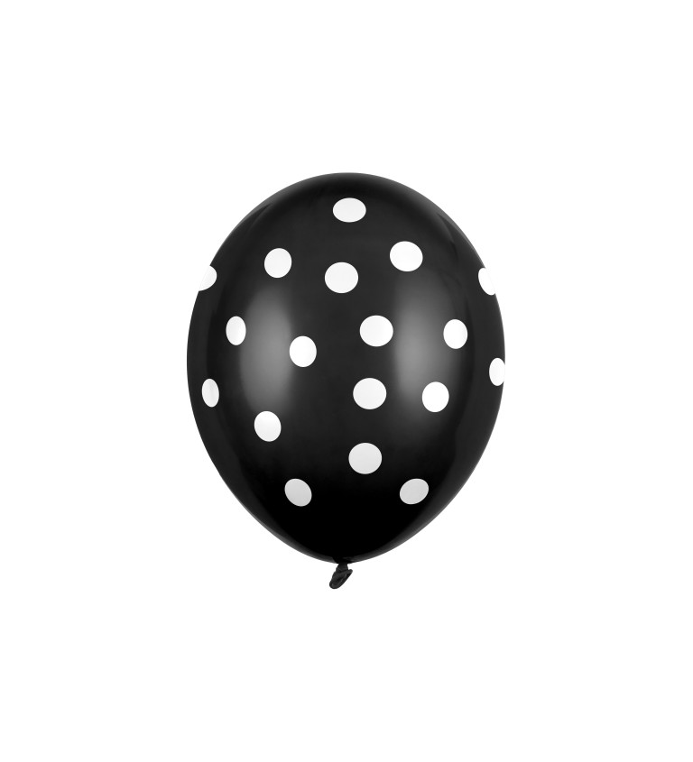 Balónek černý s bílými puntíky