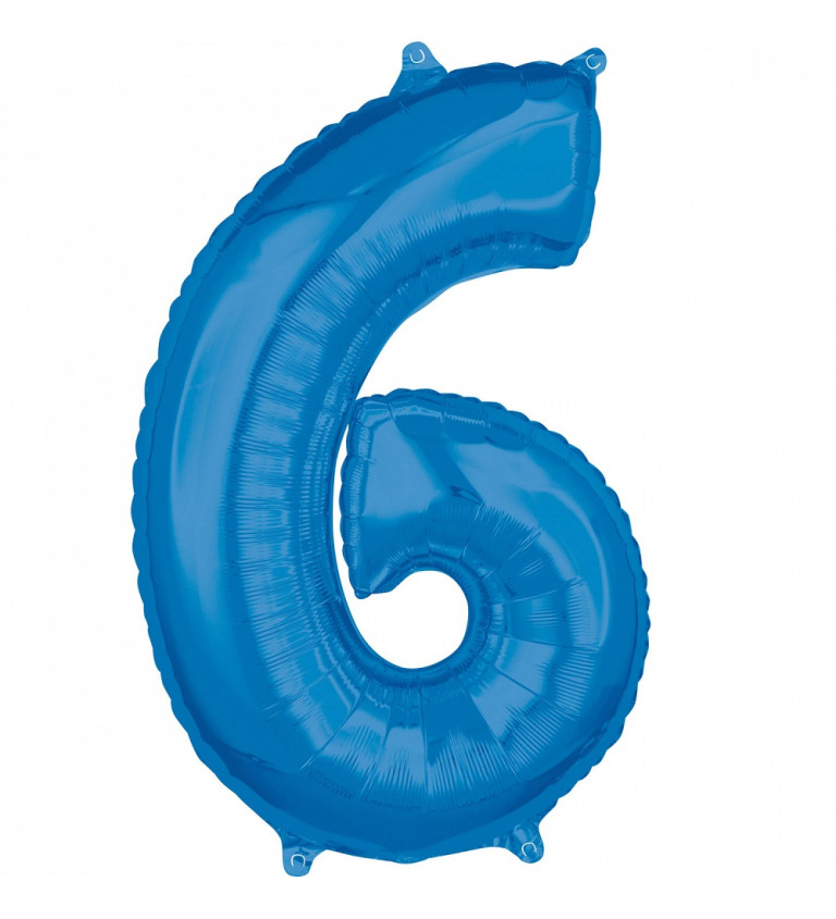 Balónek č. 6 - 66 cm modrý
