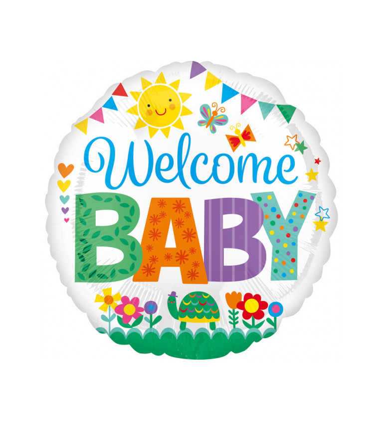 Fóliový balónek - welcome baby