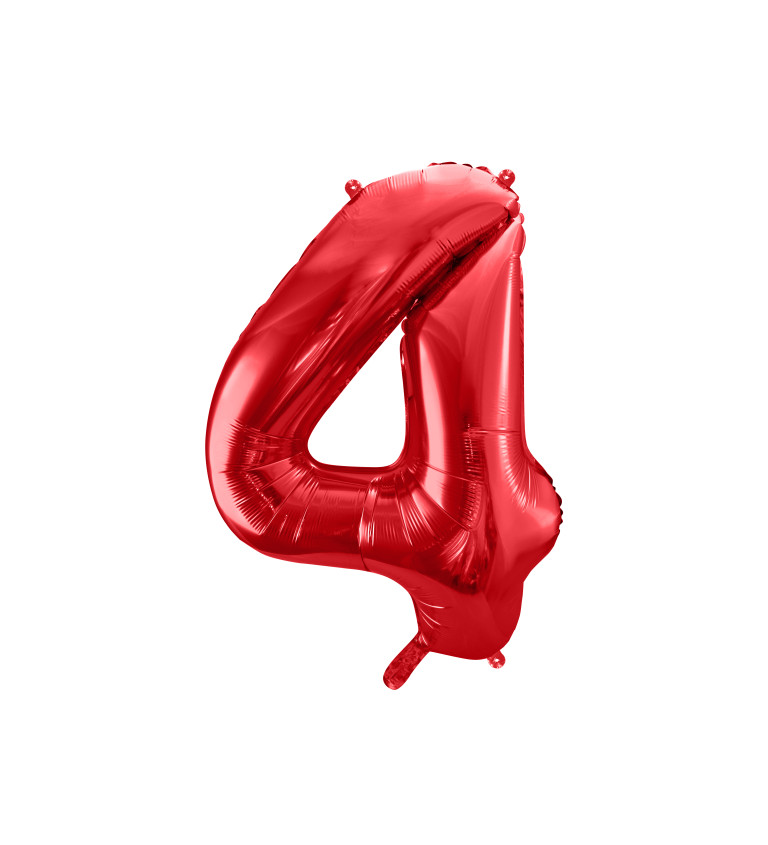 Fóliový červený balónek - číslo 4