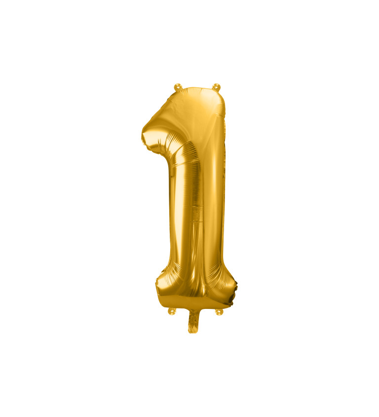 Fóliový zlatý balónek - číslo 1