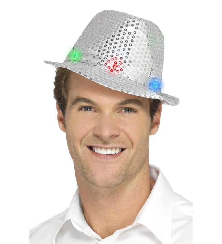 Light Up stříbrný klobouk