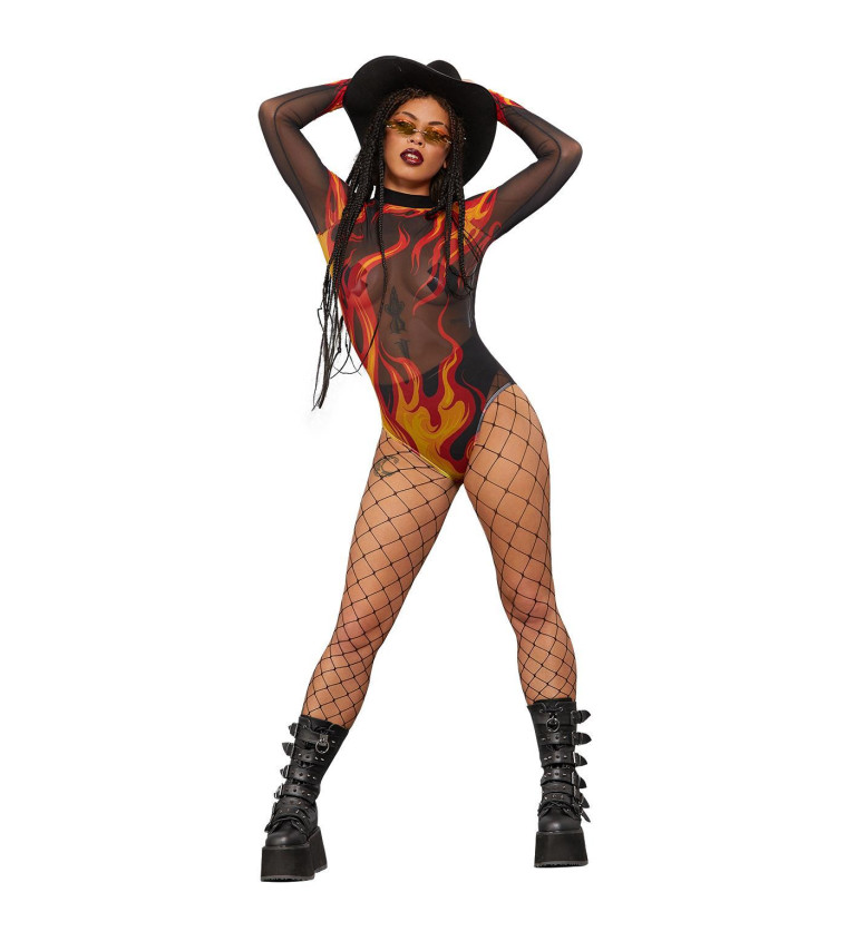 Flame bodysuit XS