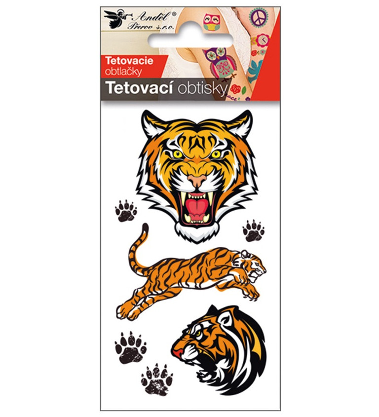 Tetovací obtisky 10,5 x 6 cm - tygr