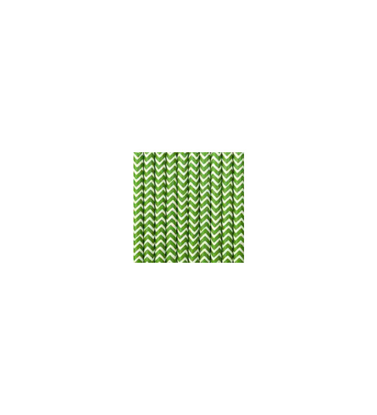 Papírová brčka - zelené