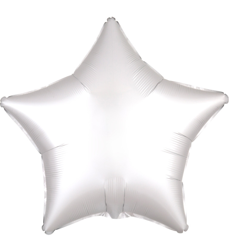 Fóliový balónek hvězda - bílý