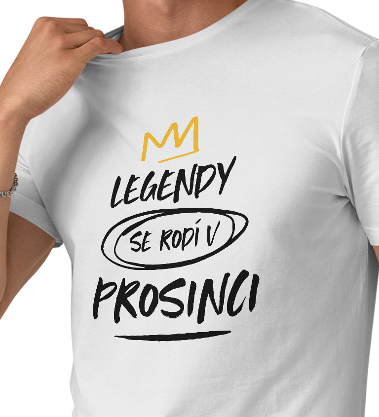 Pánské triko bílé - Legendy se rodí v prosinci