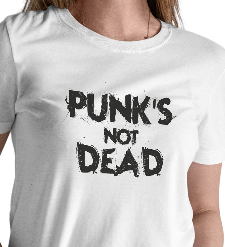 Dámské triko bílé - Punks not dead