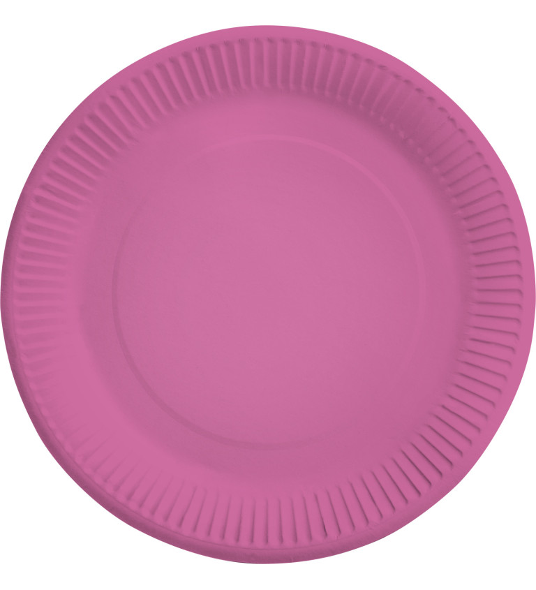 Papírové talíře - růžová