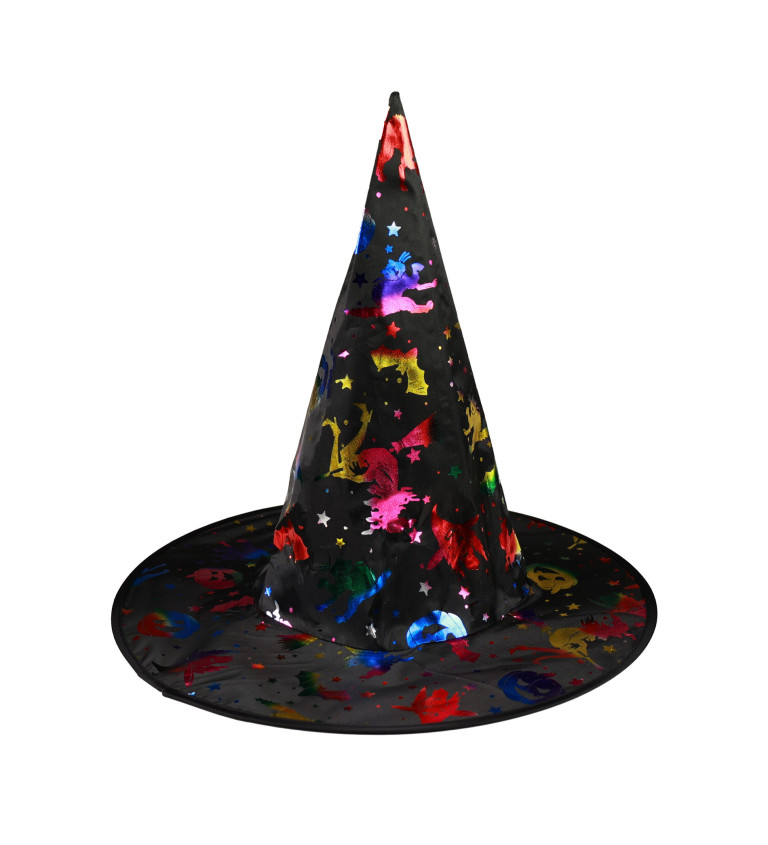 Klobouk na čarodějnice - barevné vzory