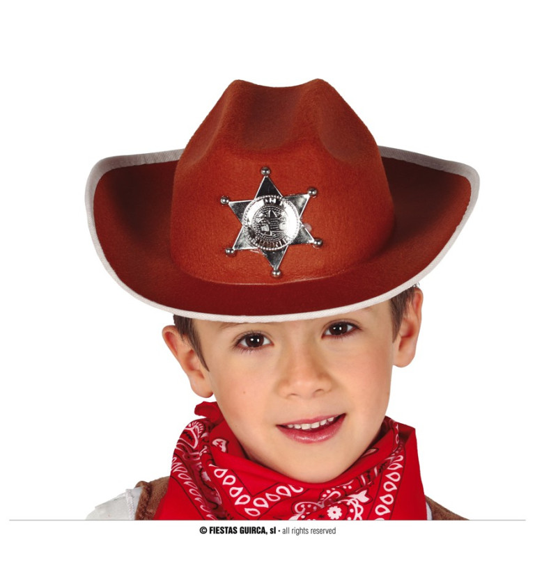 Dětský hnědý šerifský klobouk