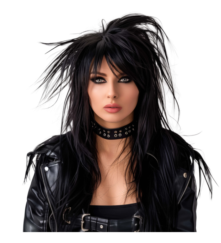 Paruka rock diva, černá