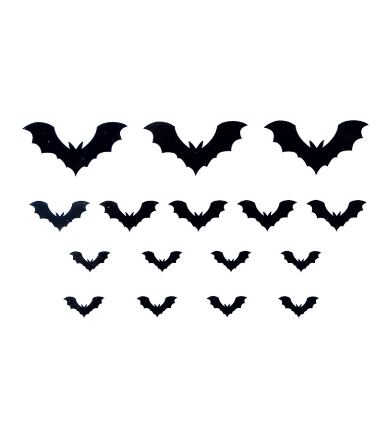 2 archy 16 samolepicích netopýrů, tetování, 15x11 cm