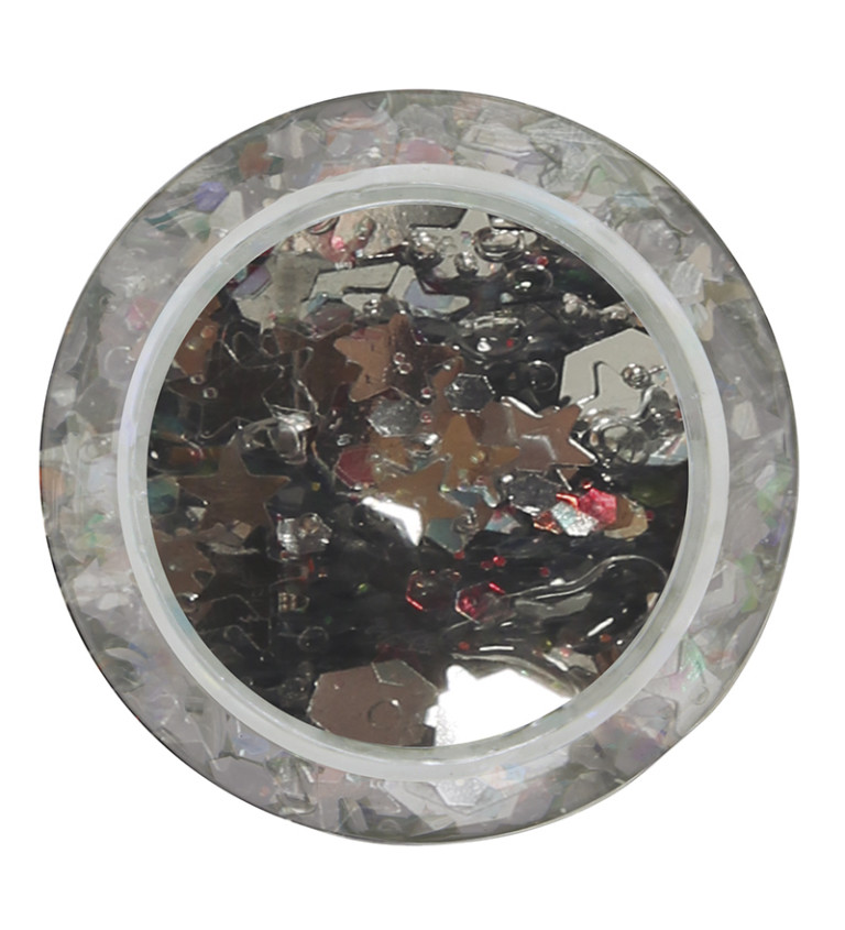 Stříbrný třpytivý gel