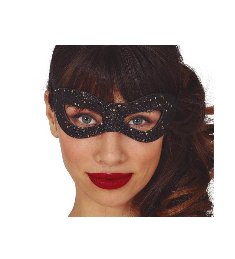 Třpytivý černá škraboška