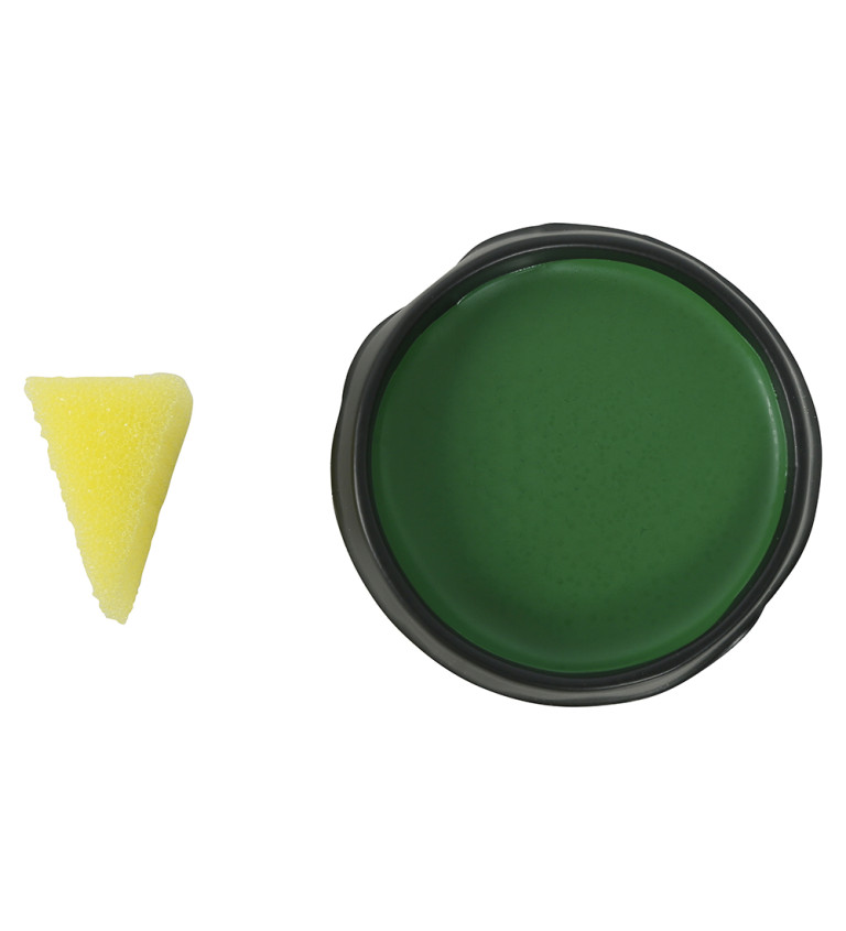 Tmavě zelený make-up s houbičkou 9 g