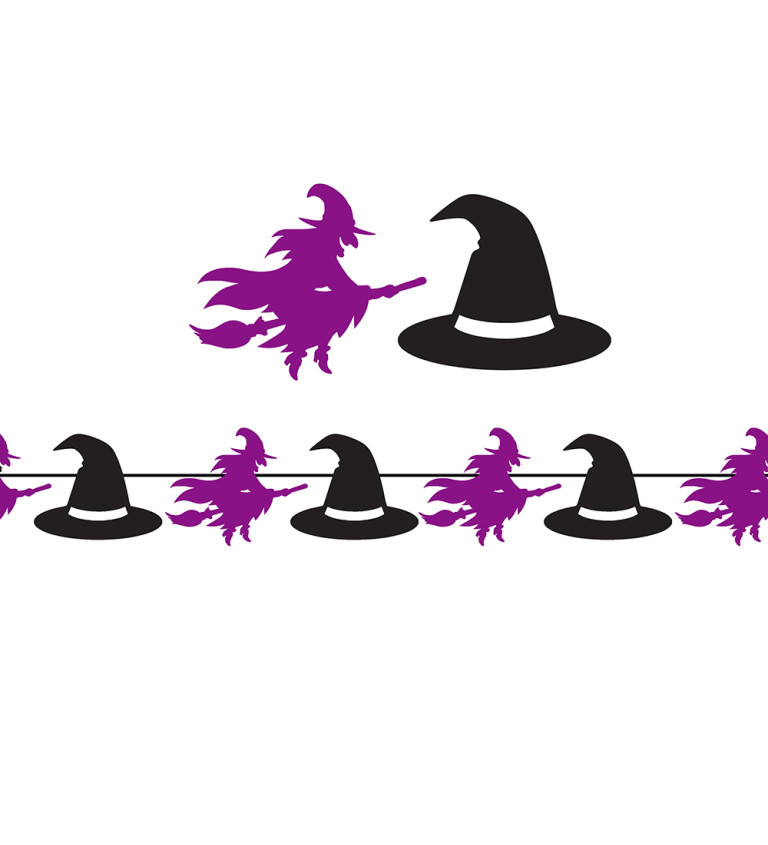 Girlanda čarodějnic 300 cm 20x18 cm