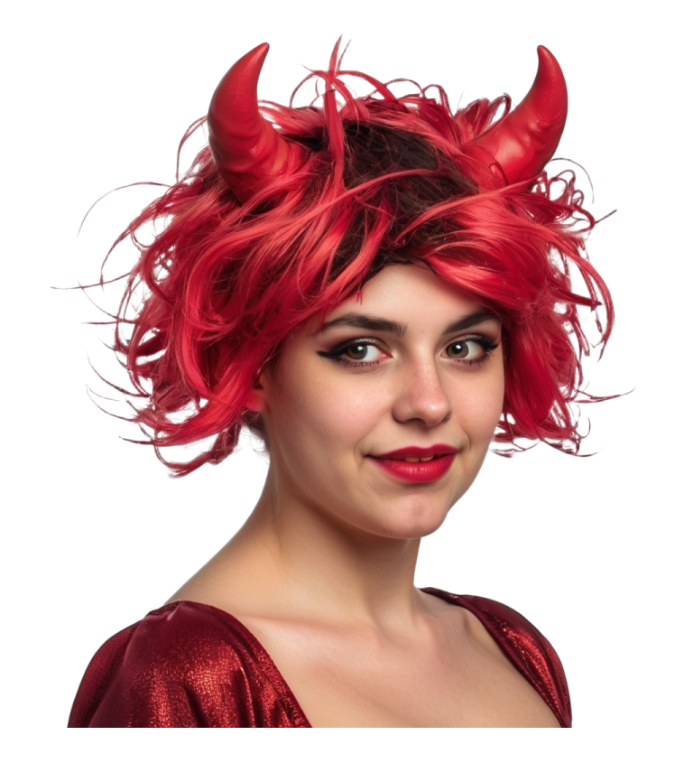 Paruka ďáblice s rohy
