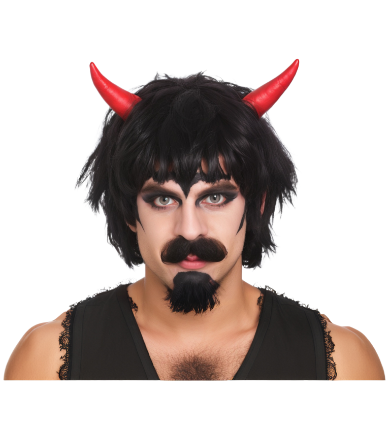 Paruka ďábel s rohy