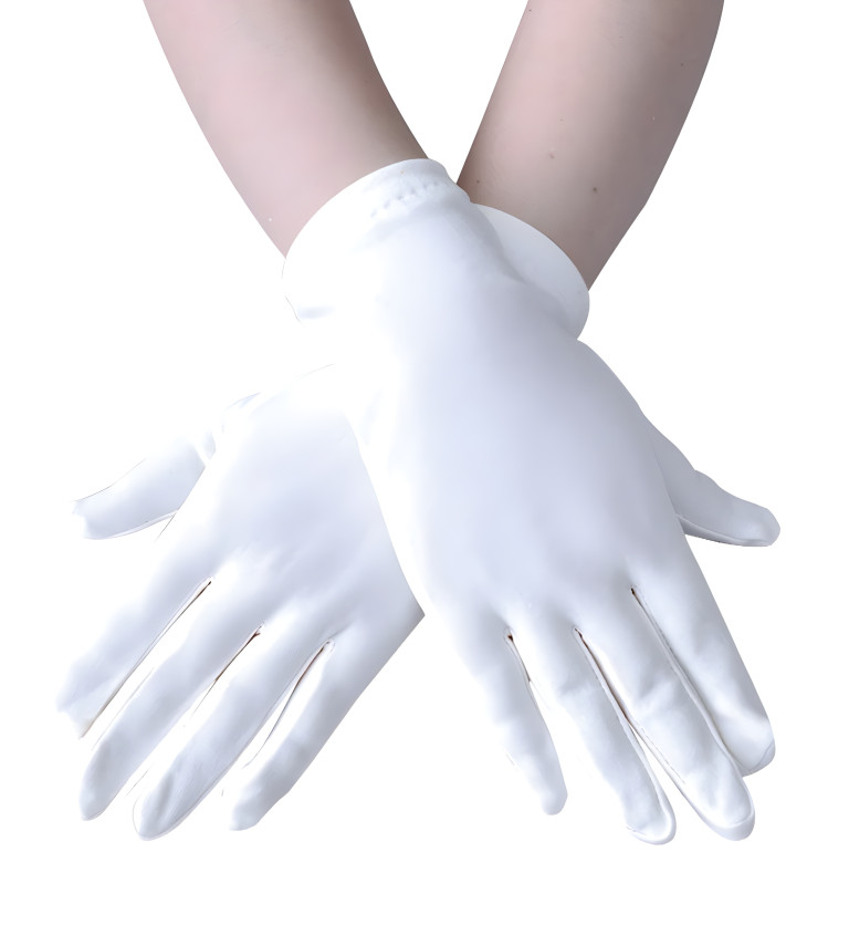 Krátké rukavice bílé