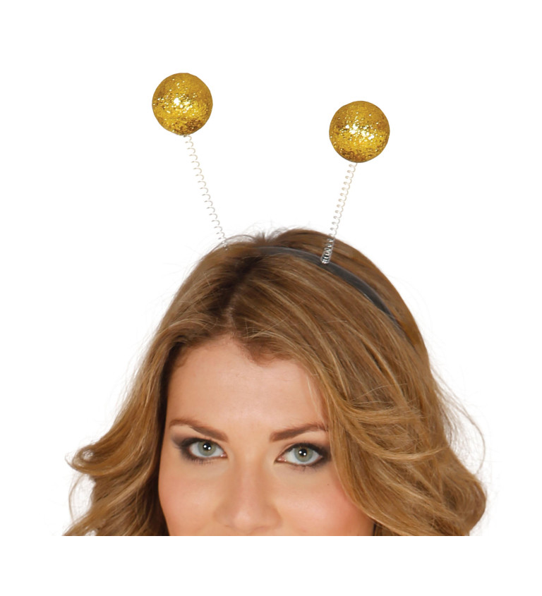 Čelenka s kuličkami zlatá