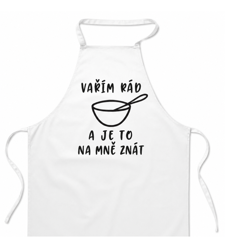 Zástěra bílá - Vařím rád a je to na mě znát
